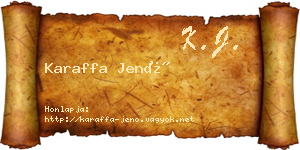 Karaffa Jenő névjegykártya